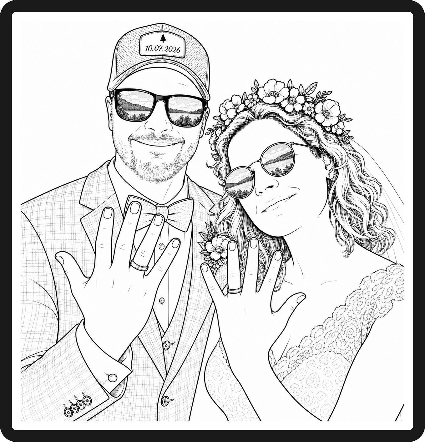 Birgit und Martin-Stefan – Hochzeitsillustration